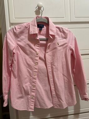 Ralph Lauren Light Pink Button-Down Oxford Shirt for Kids